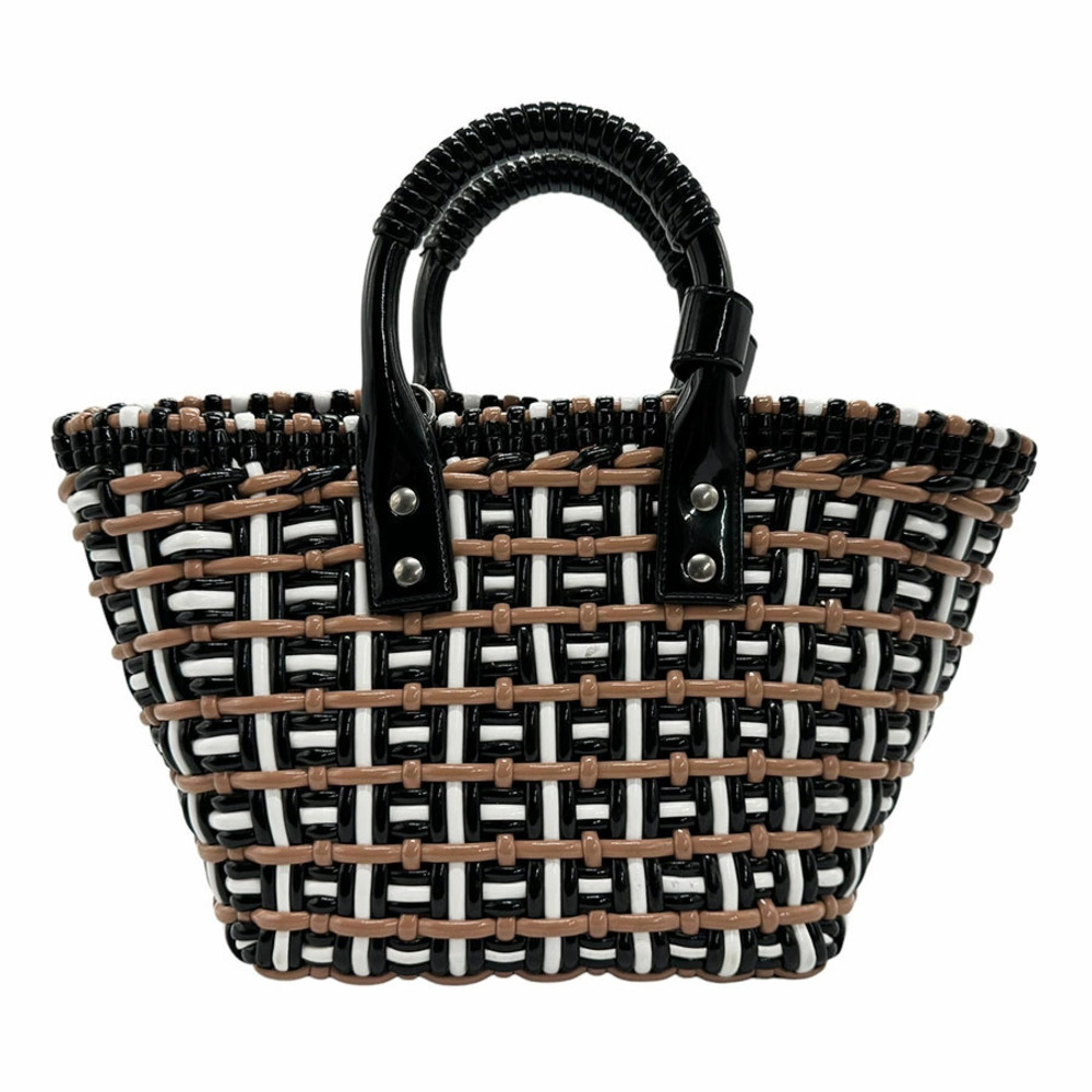 Balenciaga Bistro Handbag Black White Brown
